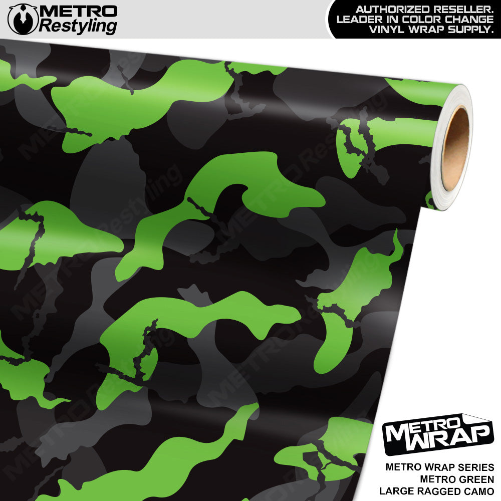 Metro Wrap Large Ragged Metro Green Camouflage Vinyl Film