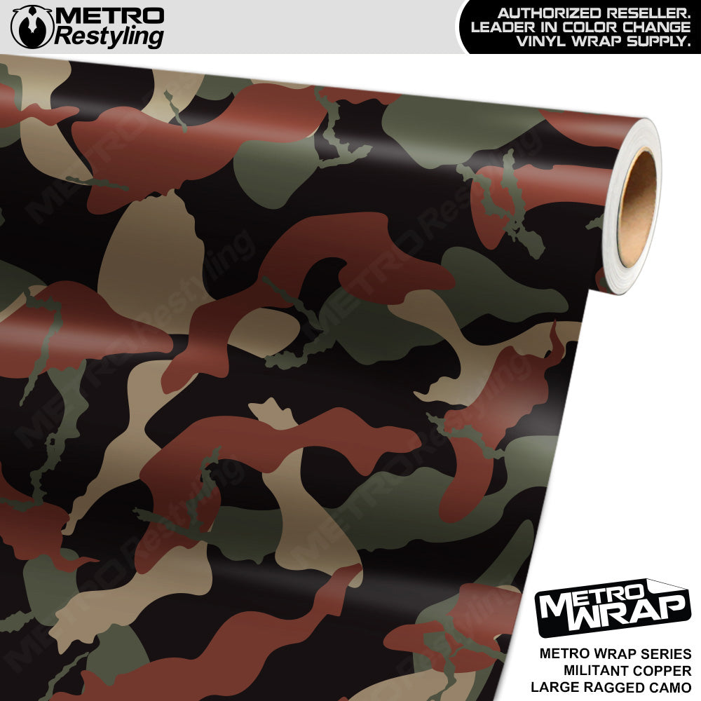 Metro Wrap Large Ragged Militant Copper Camouflage Vinyl Film