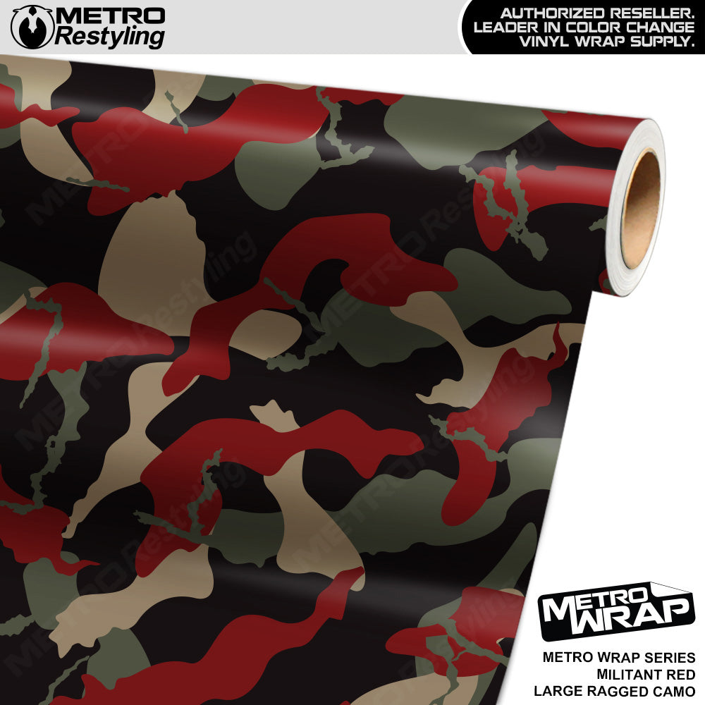 Metro Wrap Large Ragged Militant Red Camouflage Vinyl Film