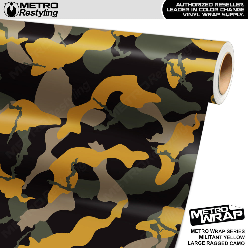 Metro Wrap Large Ragged Militant Yellow Camouflage Vinyl Film