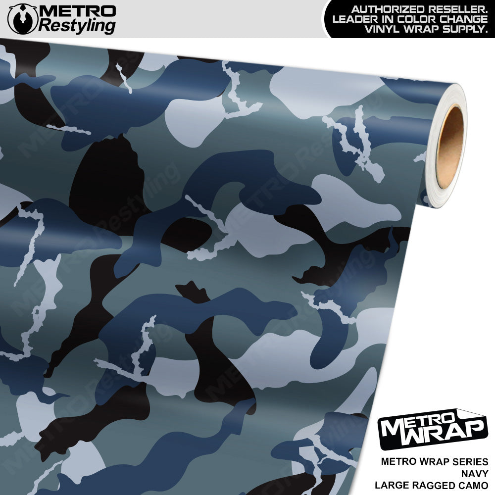 Metro Wrap Large Ragged Navy Camouflage Vinyl Film