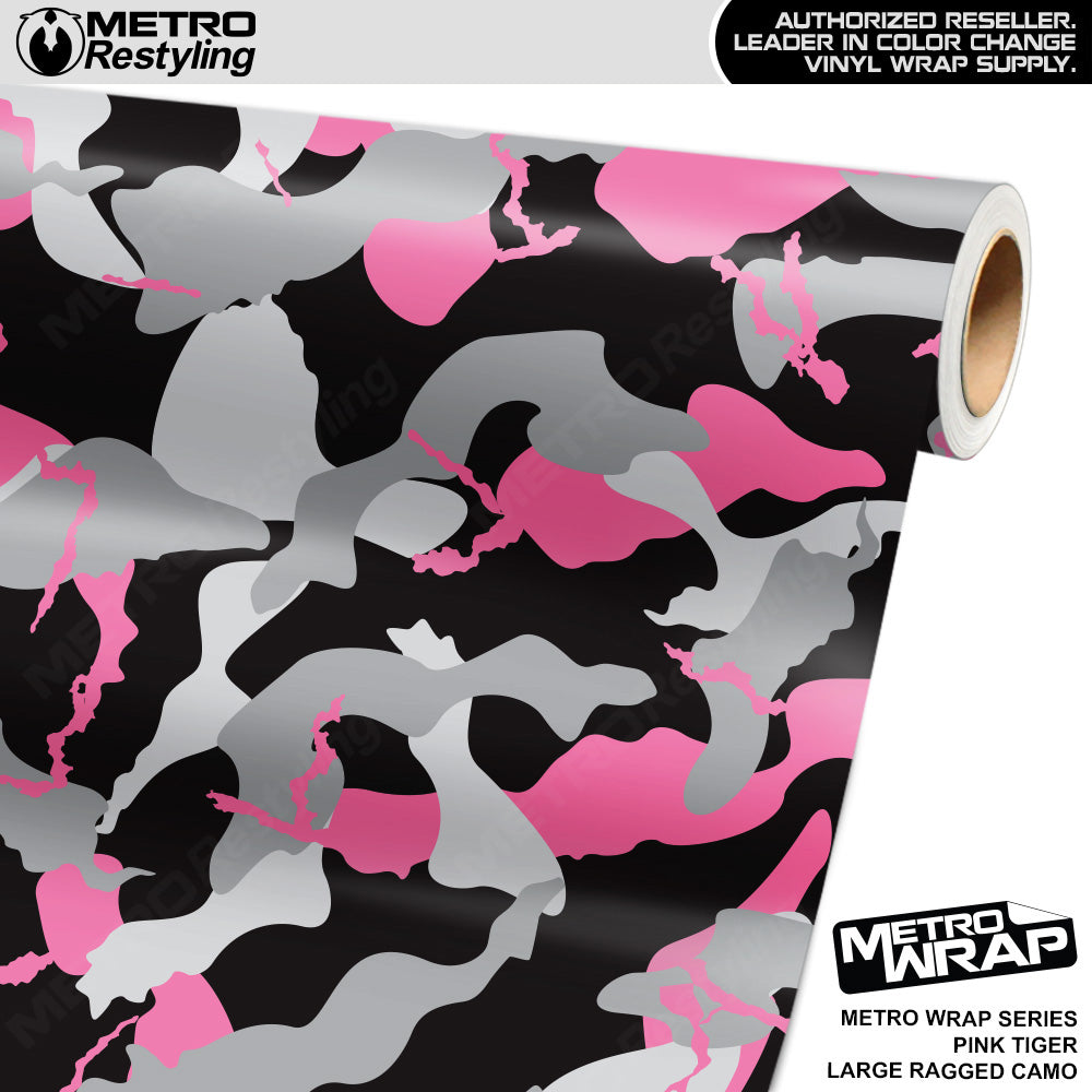 Metro Wrap Large Ragged Pink Tiger Camouflage Vinyl Film