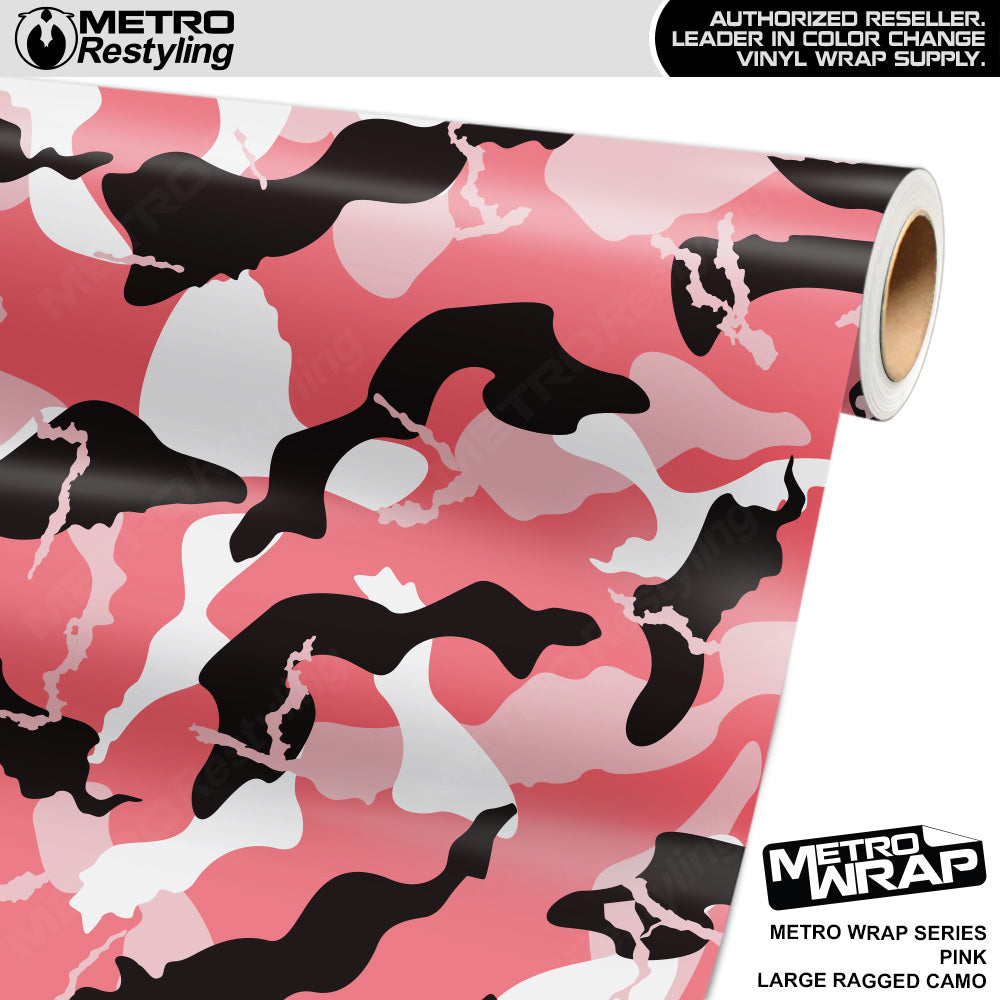 Metro Wrap Large Ragged Pink Camouflage Vinyl Film