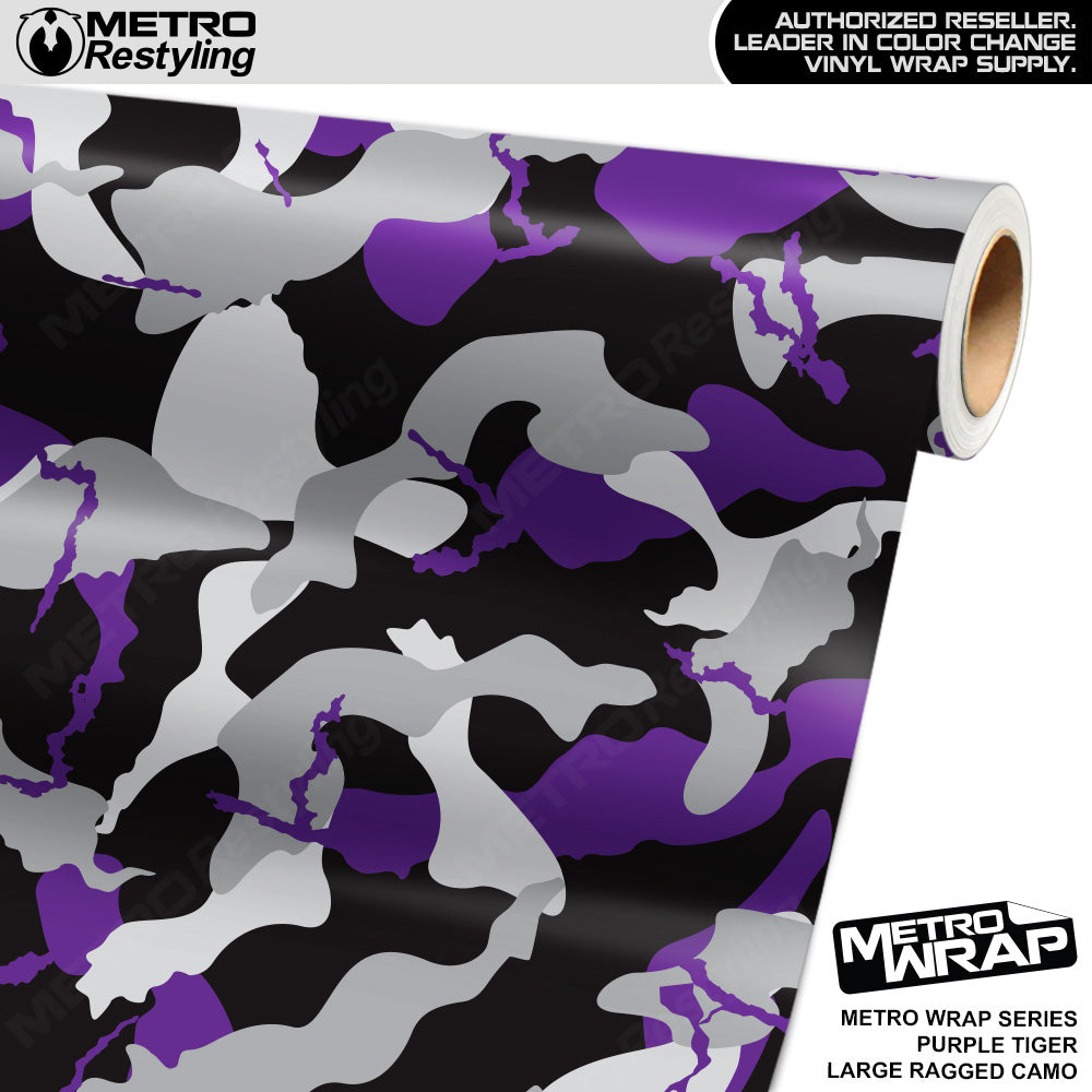 Metro Wrap Large Ragged Purple Tiger Camouflage Vinyl Film