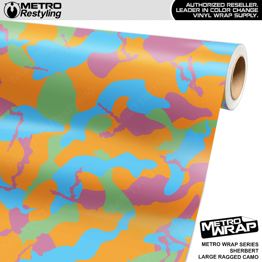 Metro Wrap Large Ragged Sherbert Camouflage Vinyl Film