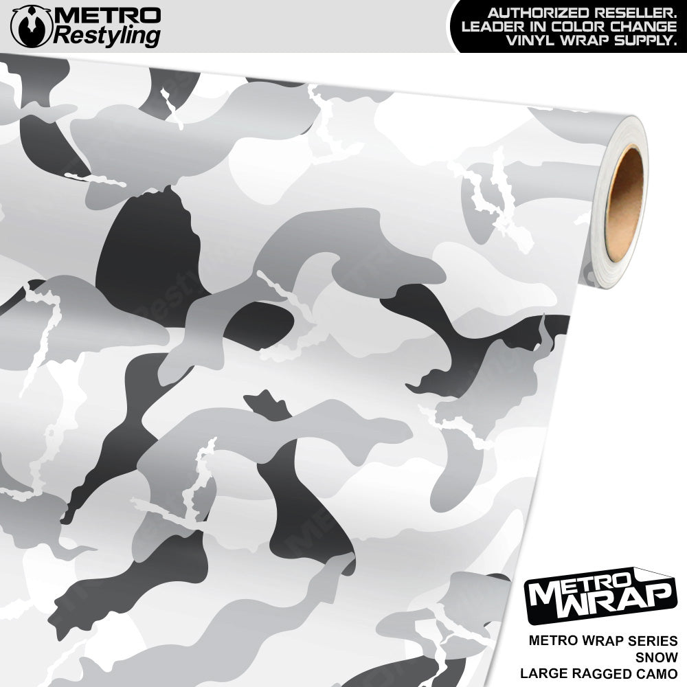 Metro Wrap Large Ragged Snow Camouflage Vinyl Film