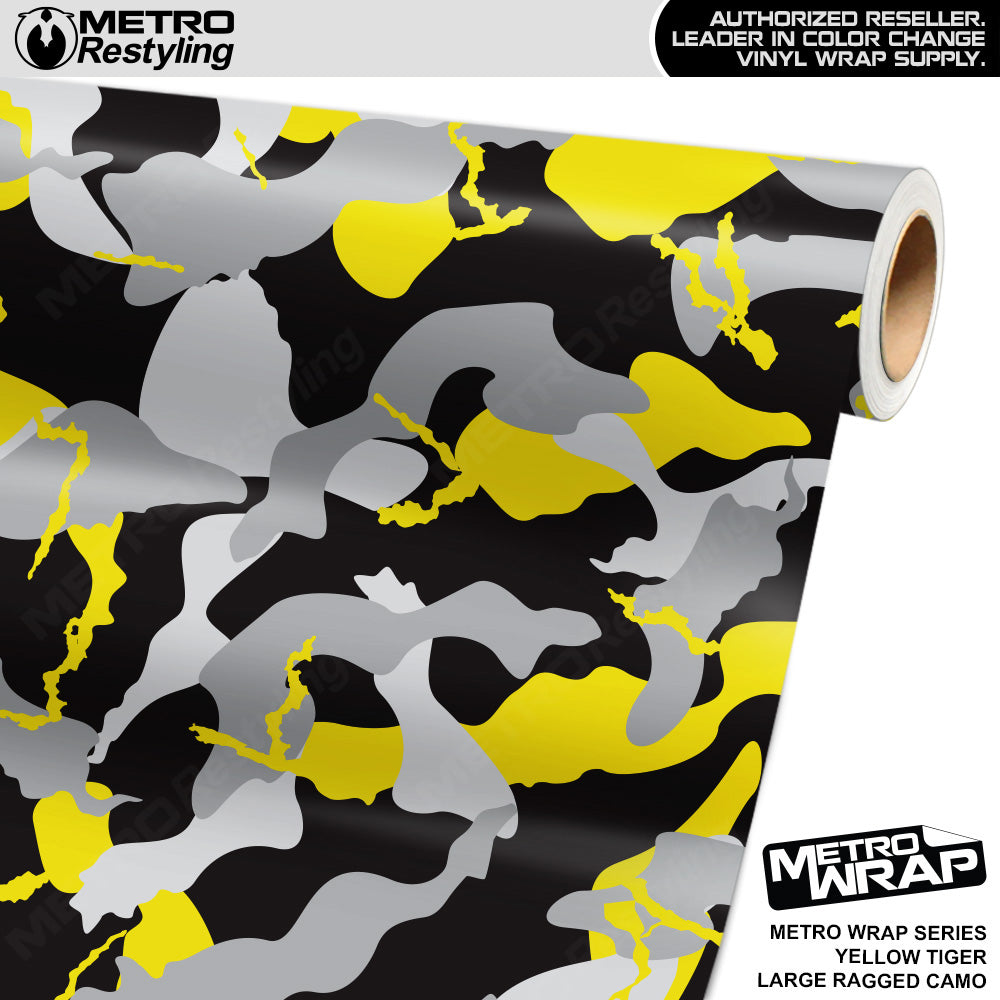 Metro Wrap Large Ragged Yellow Tiger Camouflage Vinyl Film