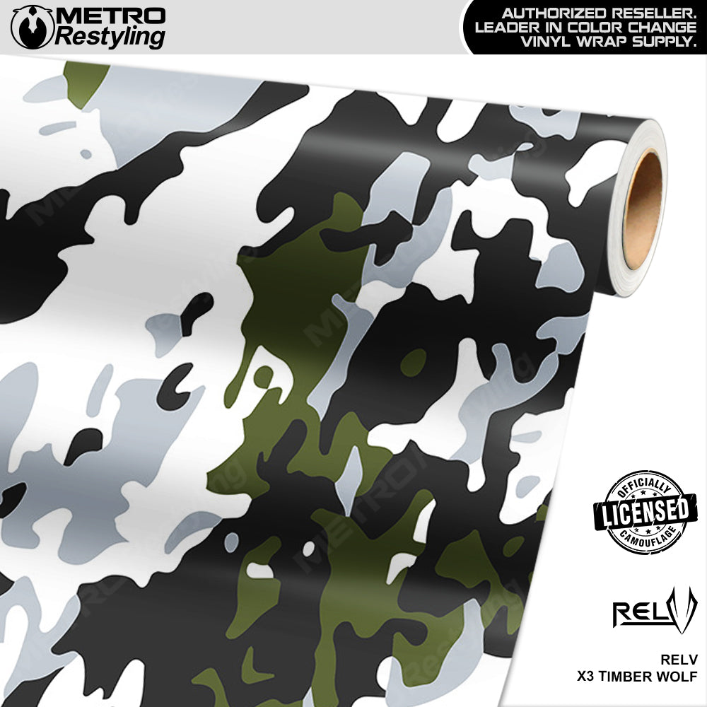 RELV X3 Timber Wolf Camouflage Vinyl Wrap Film