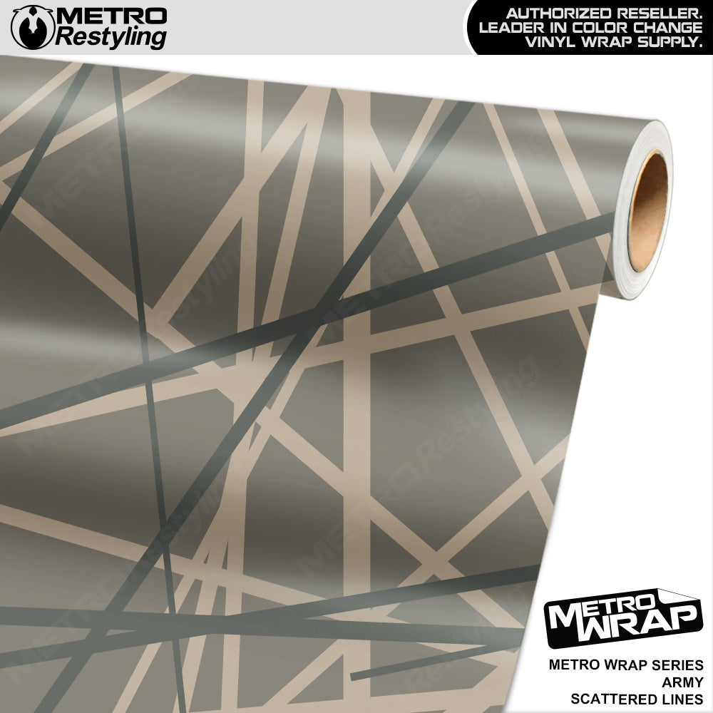 Metro Wrap Scattered Lines Army Vinyl Film