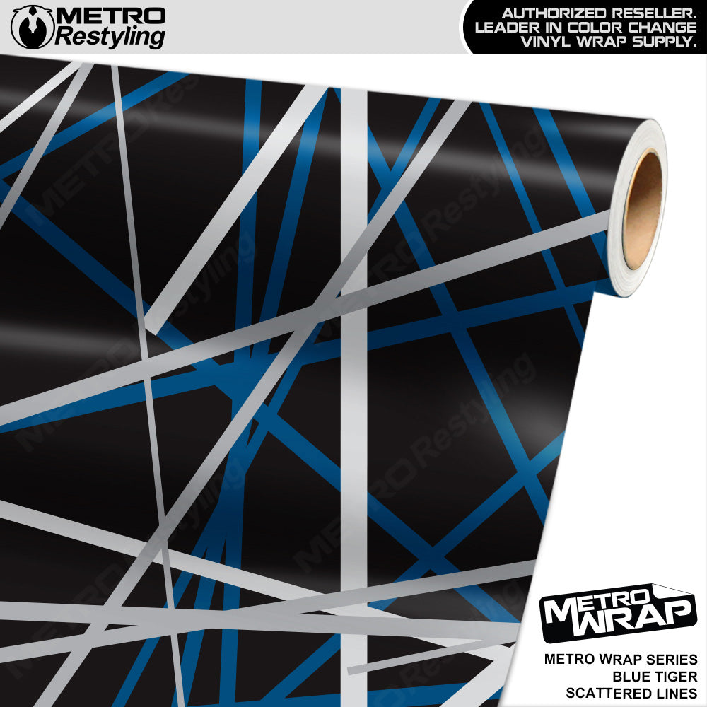 Metro Wrap Scattered Lines Blue Tiger Vinyl Film