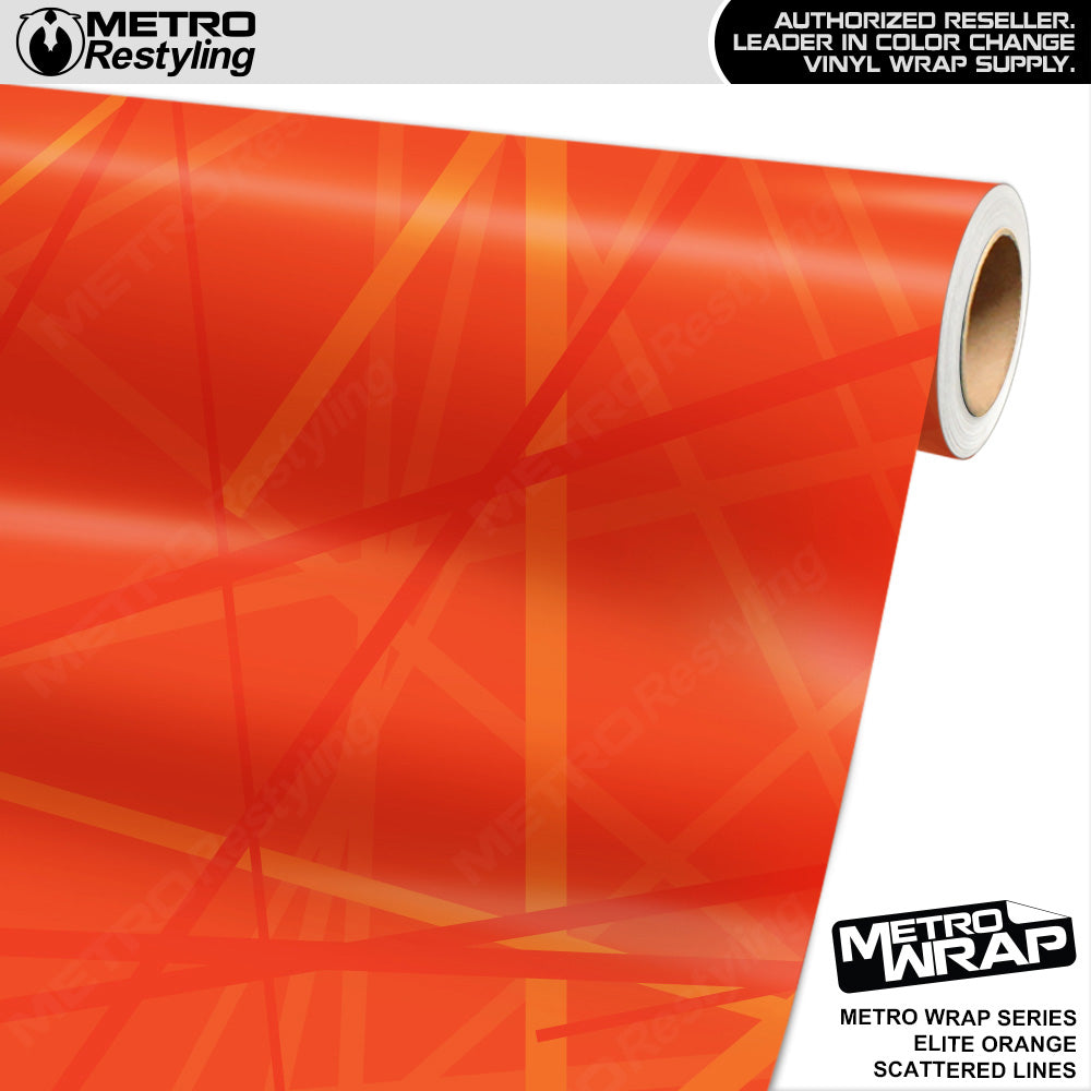 Metro Wrap Scattered Lines Elite Orange Vinyl Film