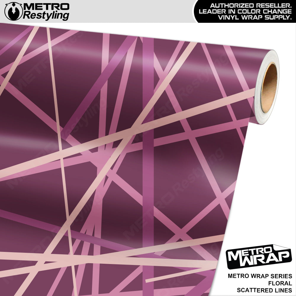 Metro Wrap Scattered Lines Floral Vinyl Film