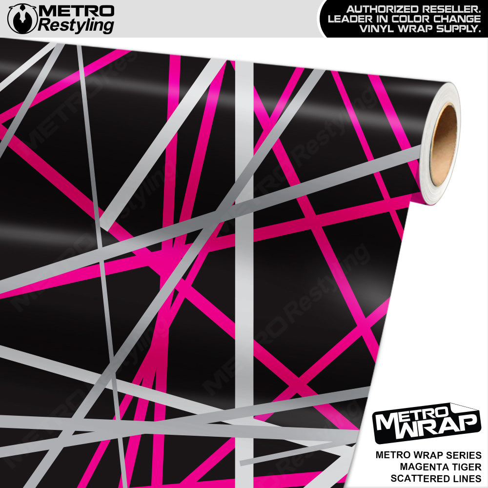 Metro Wrap Scattered Lines Magenta Tiger Vinyl Film