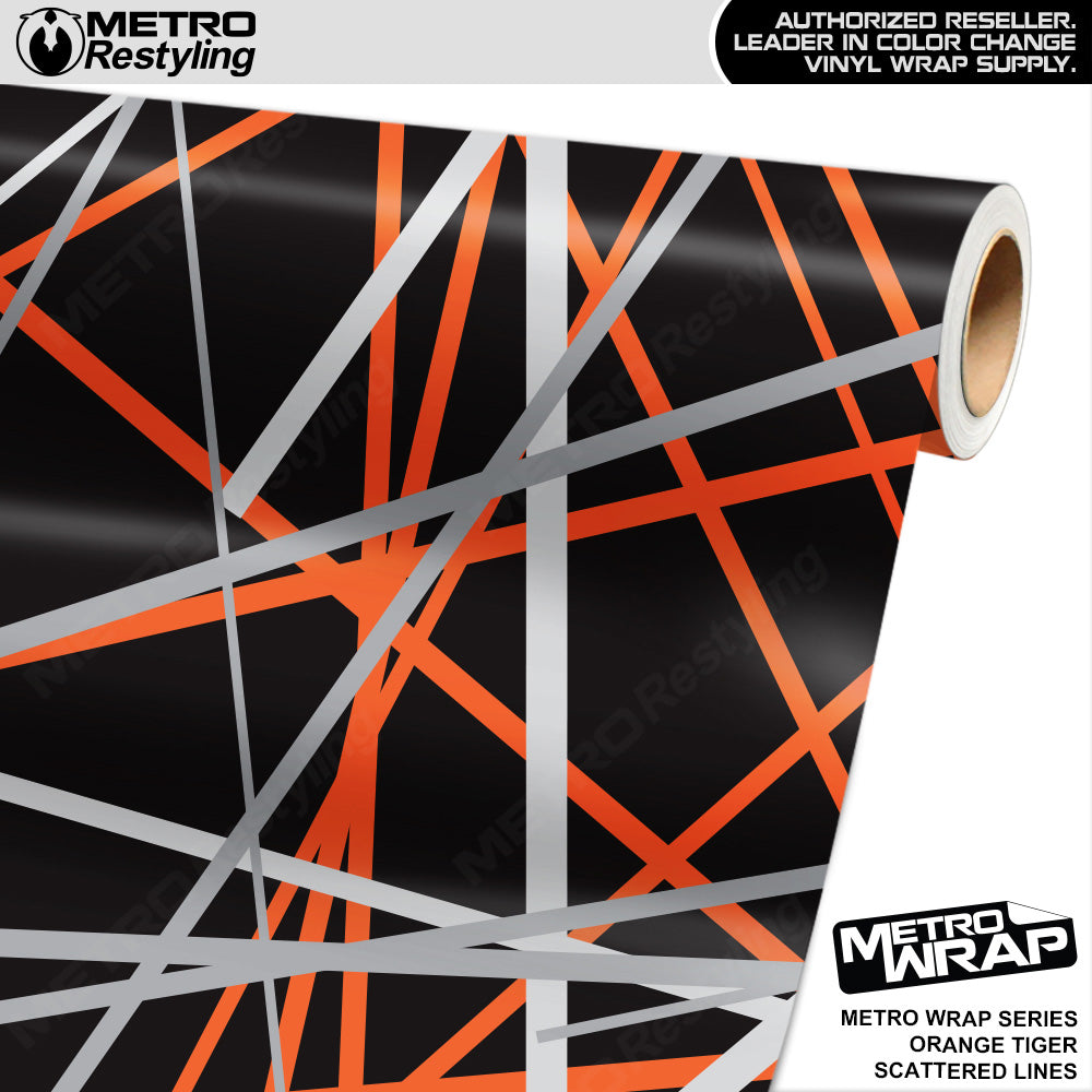 Metro Wrap Scattered Lines Orange Tiger Vinyl Film