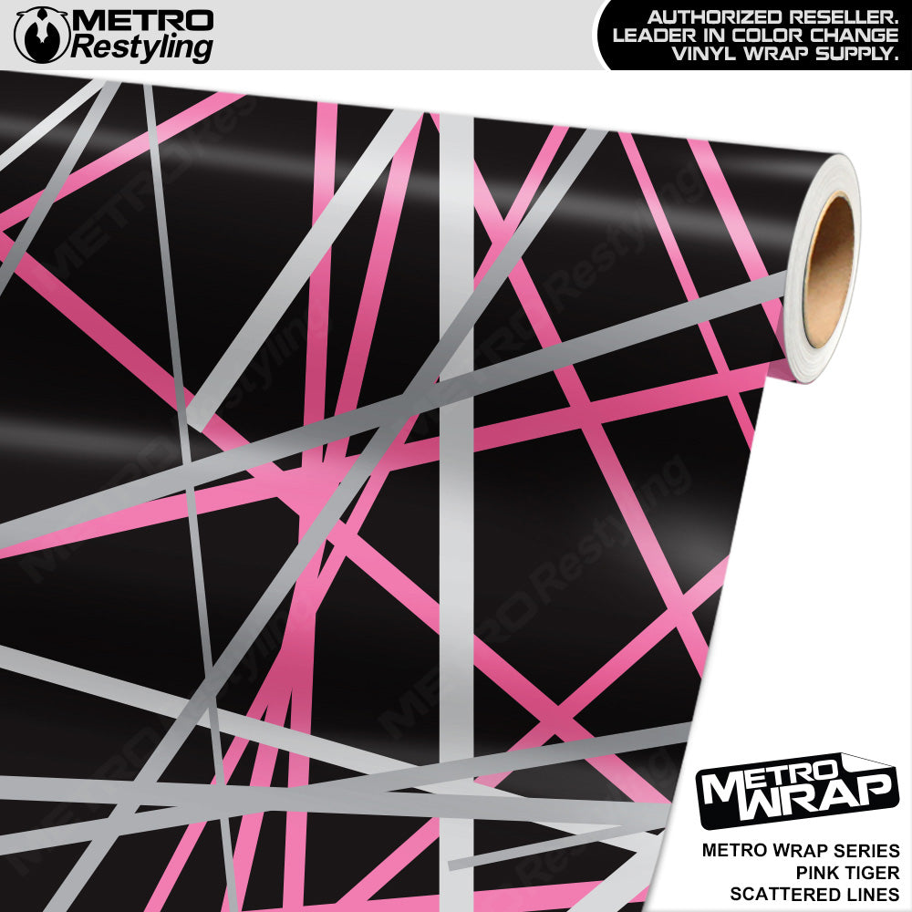 Metro Wrap Scattered Lines Pink Tiger Vinyl Film