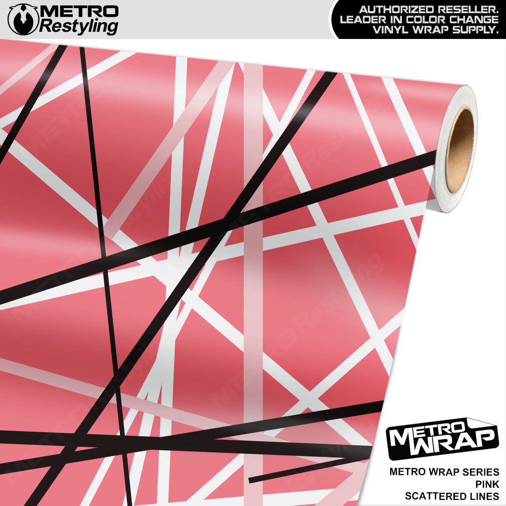 Metro Wrap Scattered Lines Pink Vinyl Film