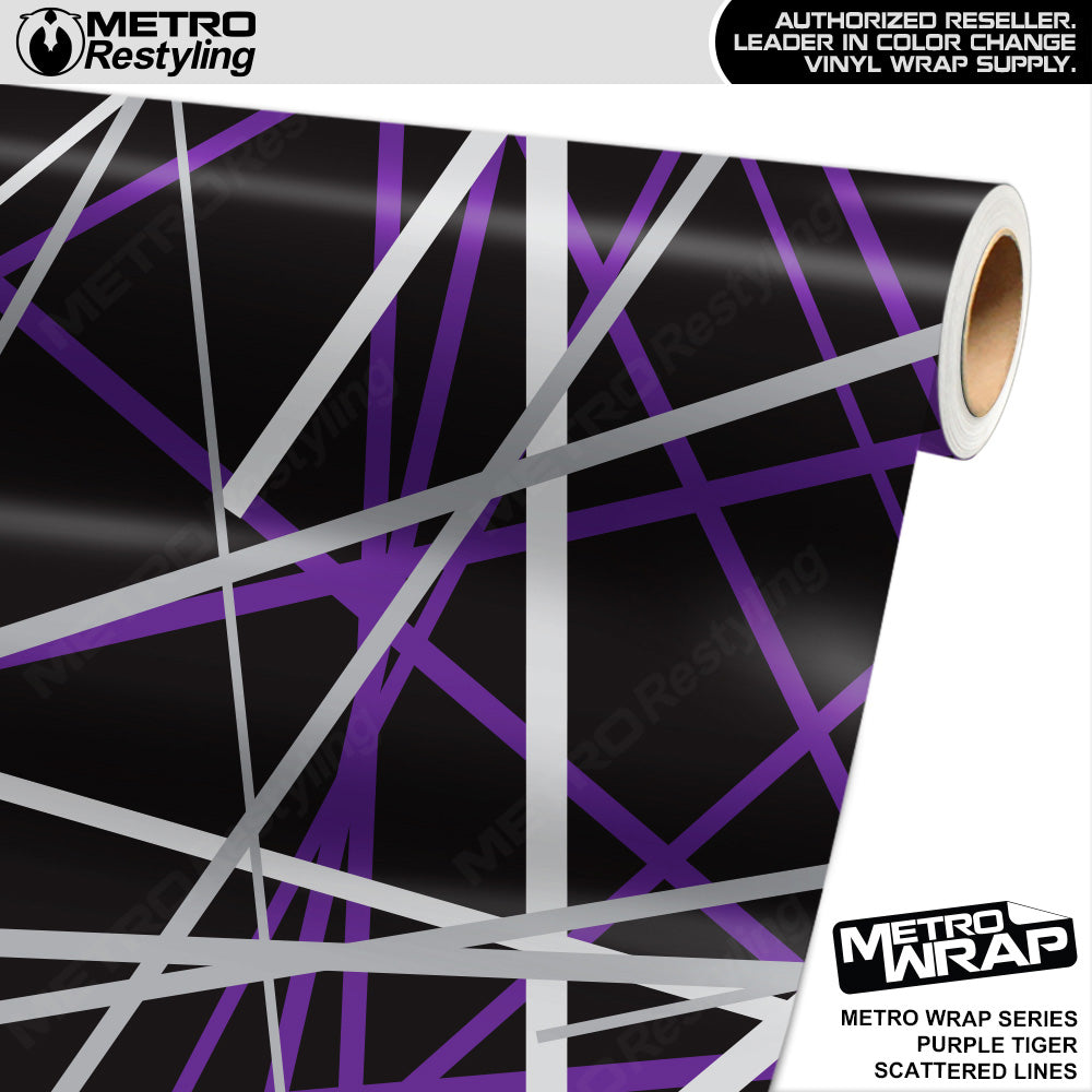 Metro Wrap Scattered Lines Purple Tiger Vinyl Film
