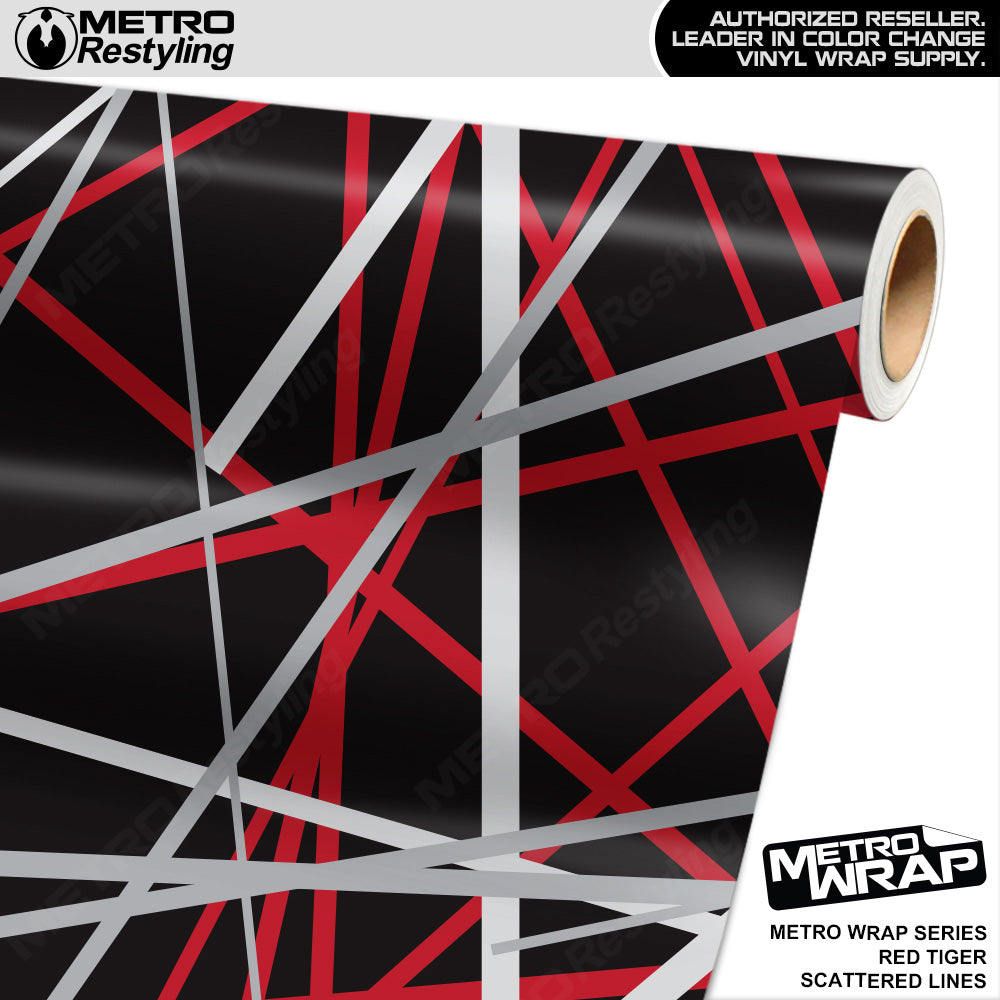 Metro Wrap Scattered Lines Red Tiger Vinyl Film