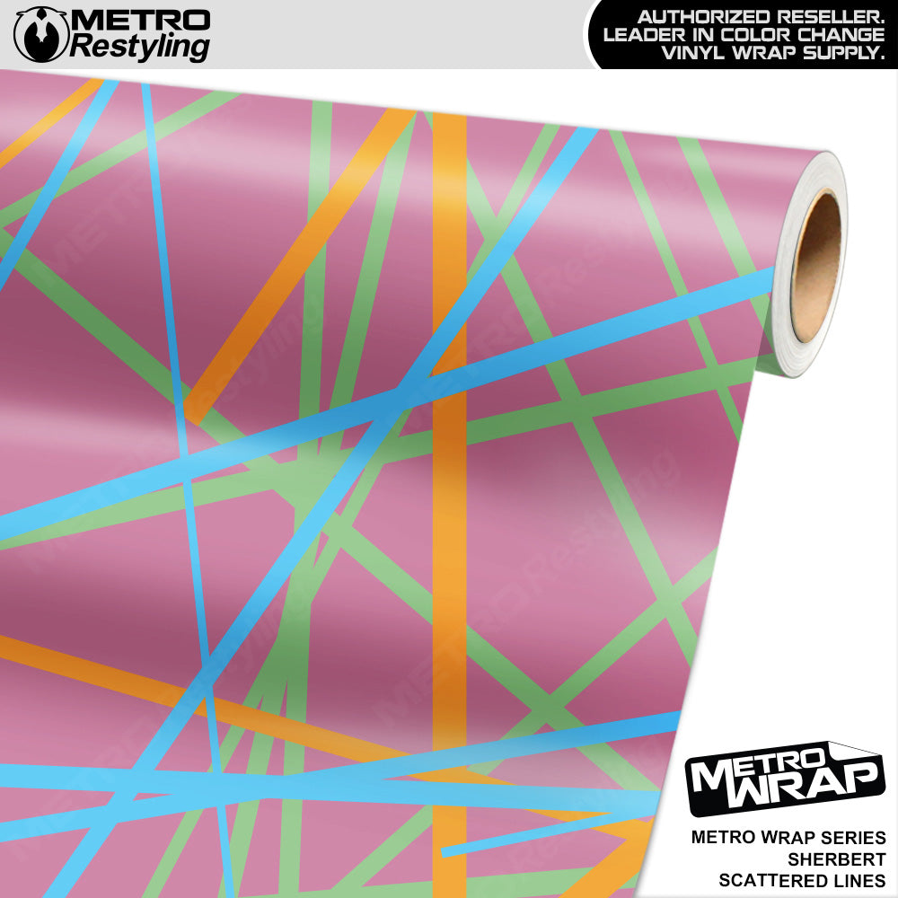 Metro Wrap Scattered Lines Sherbert Vinyl Film