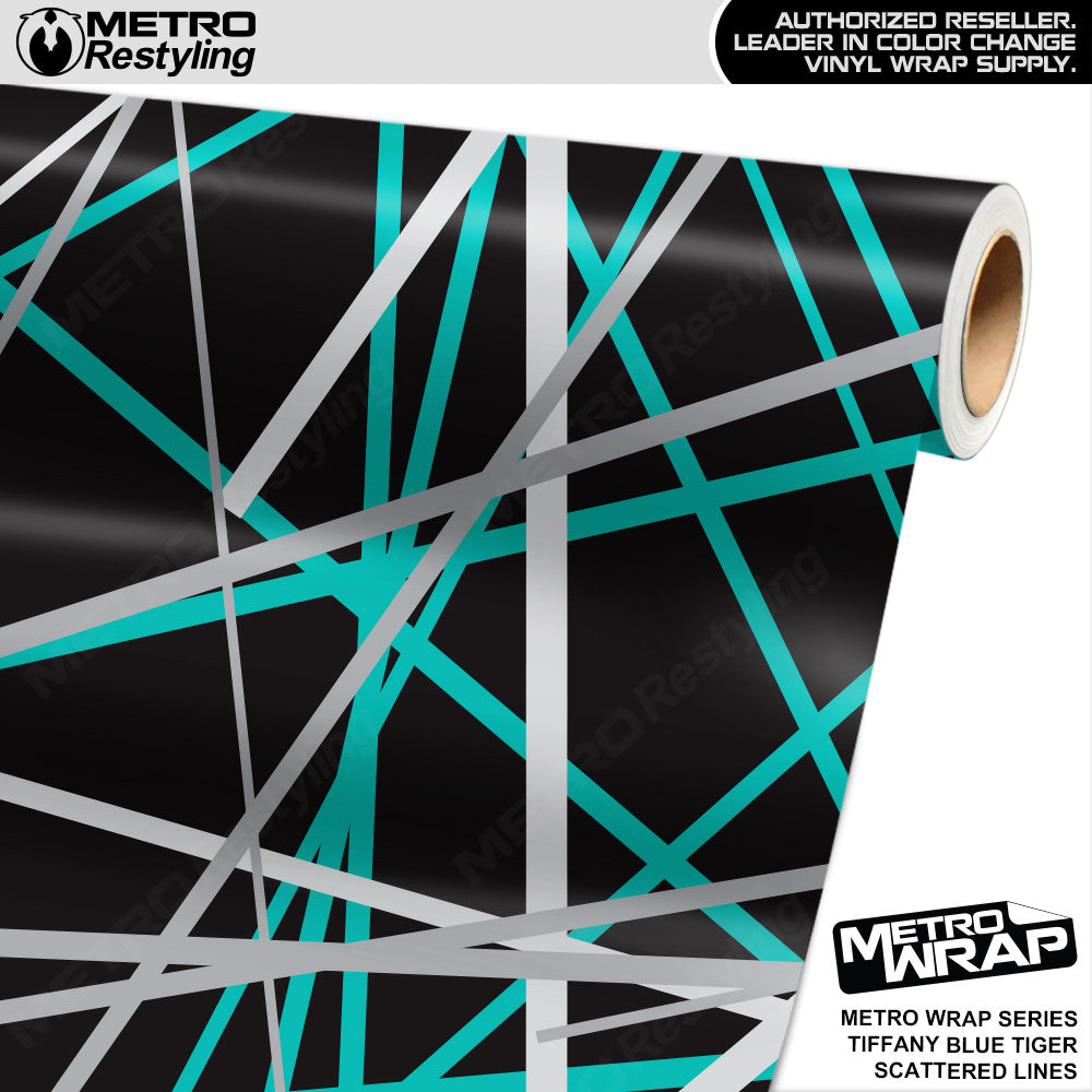 Metro Wrap Scattered Lines Tiffany Blue Tiger Vinyl Film