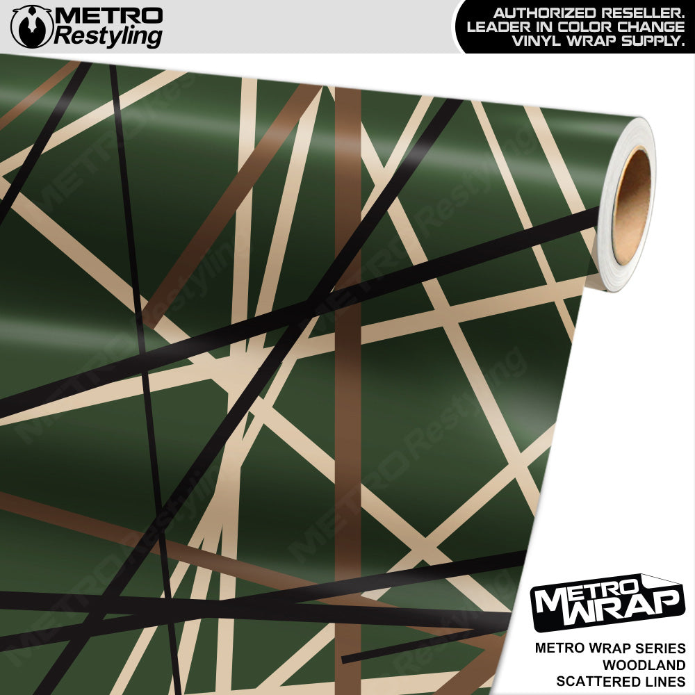 Metro Wrap Scattered Lines Woodland Vinyl Film