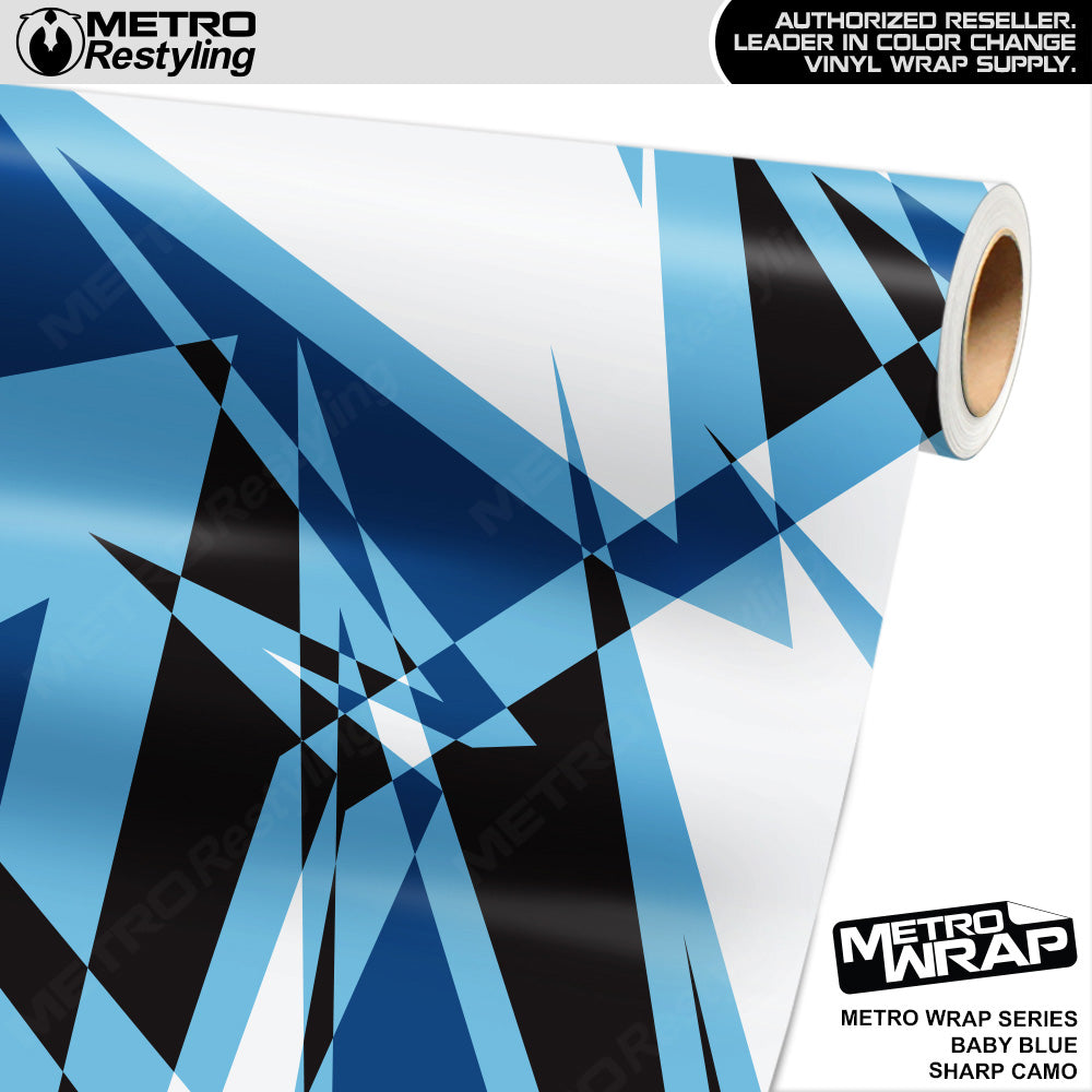 Metro Wrap Sharp Baby Blue Camouflage Vinyl Film