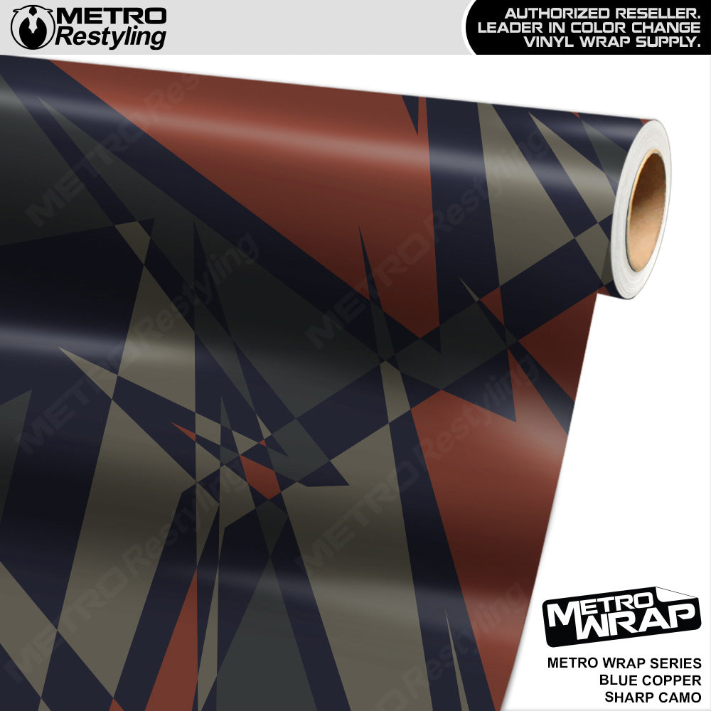 Metro Wrap Sharp Blue Copper Camouflage Vinyl Film