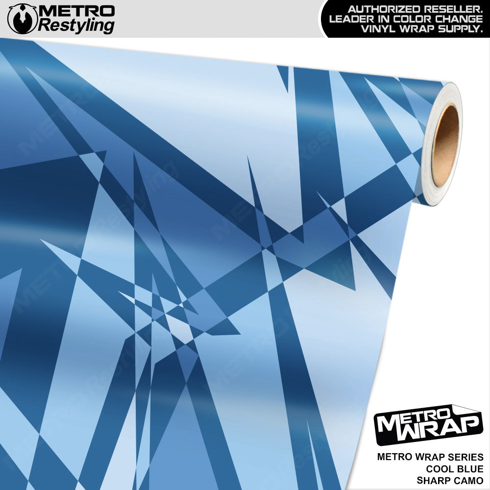 Metro Wrap Sharp Cool Blue Camouflage Vinyl Film