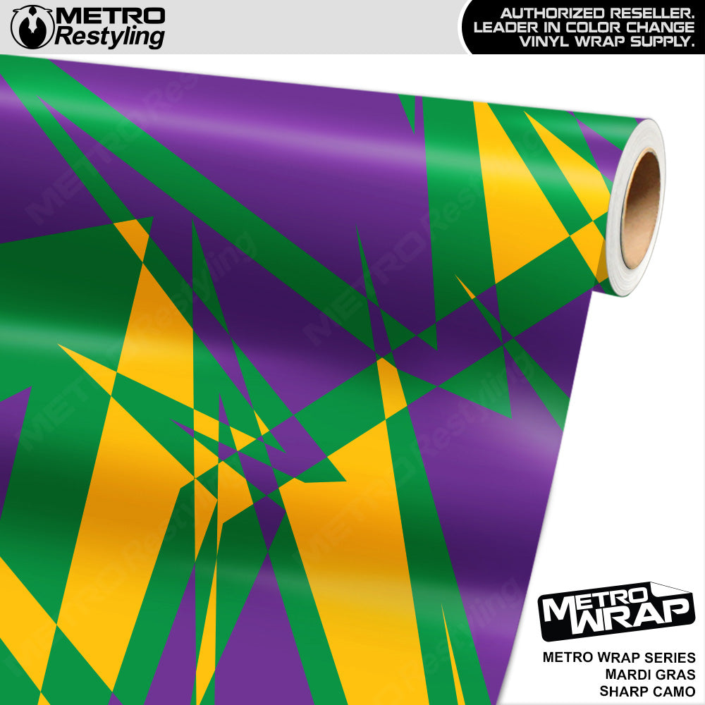 Metro Wrap Sharp Mardi Gras Camouflage Vinyl Film