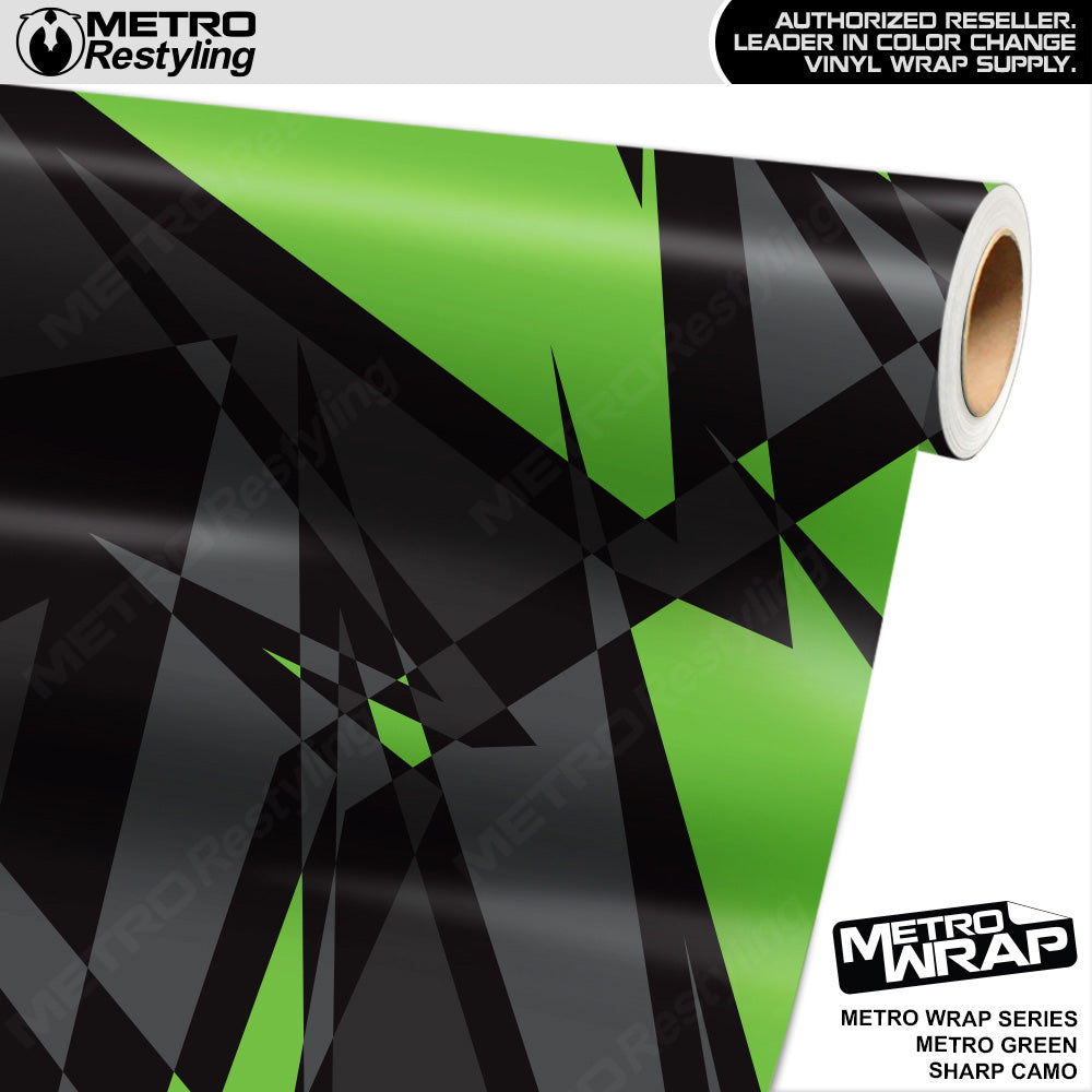 Metro Wrap Sharp Metro Green Camouflage Vinyl Film