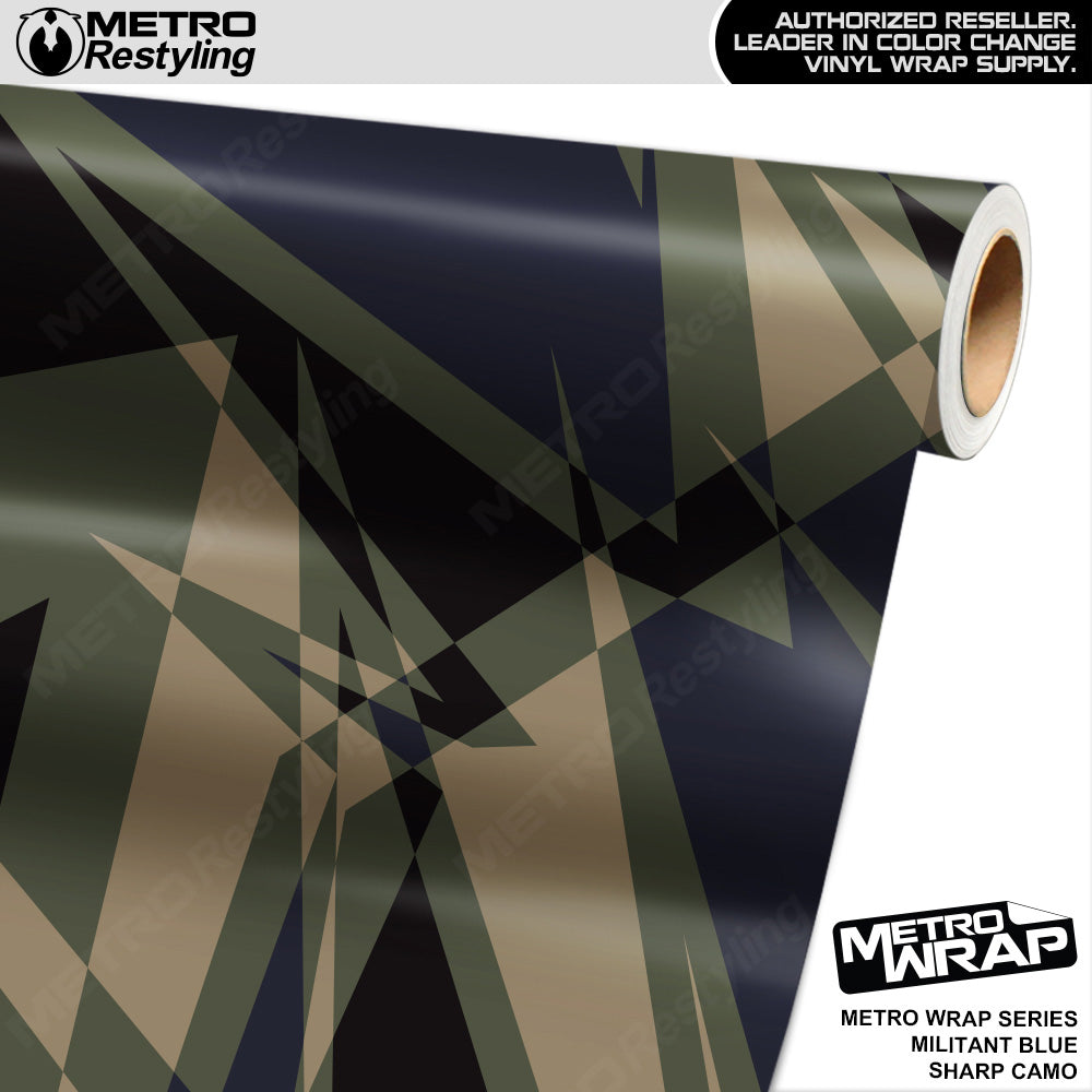 Metro Wrap Sharp Militant Blue Camouflage Vinyl Film