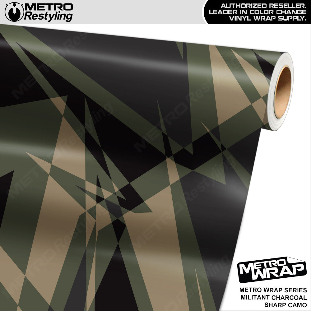 Metro Wrap Sharp Militant Charcoal Camouflage Vinyl Film