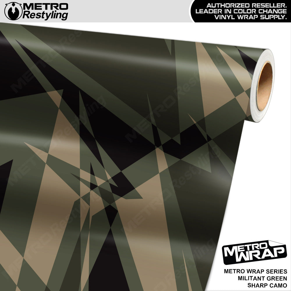 Metro Wrap Sharp Militant Green Camouflage Vinyl Film