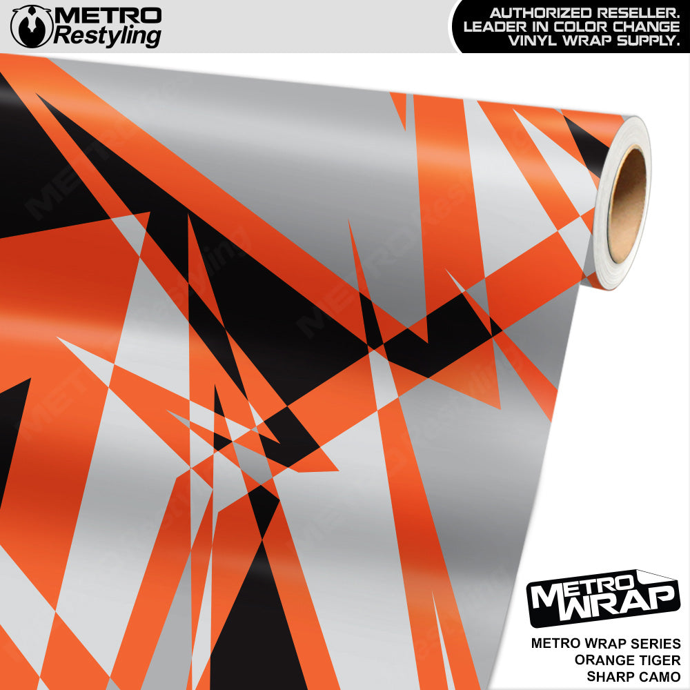 Metro Wrap Sharp Orange Tiger Camouflage Vinyl Film
