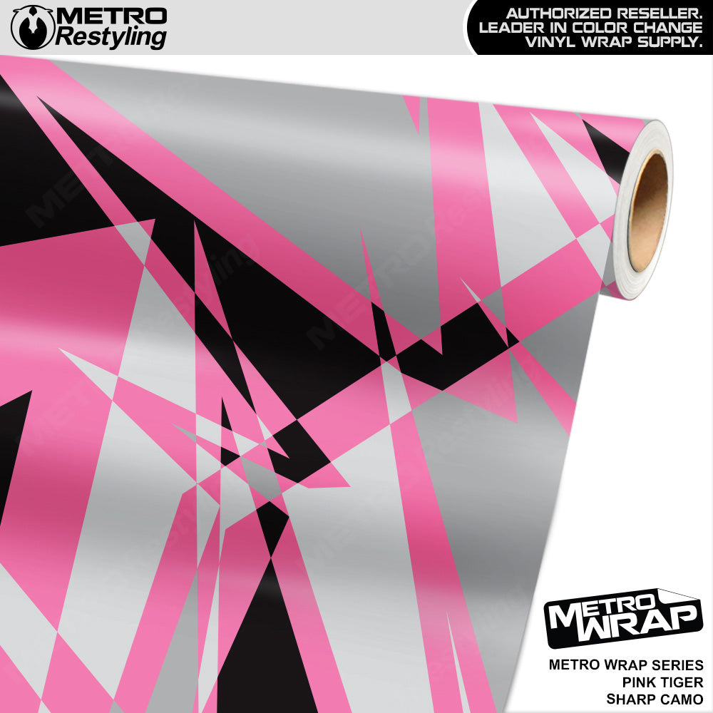 Metro Wrap Sharp Pink Tiger Camouflage Vinyl FilmMetro Wrap Sharp Pink Tiger Camouflage Vinyl Film