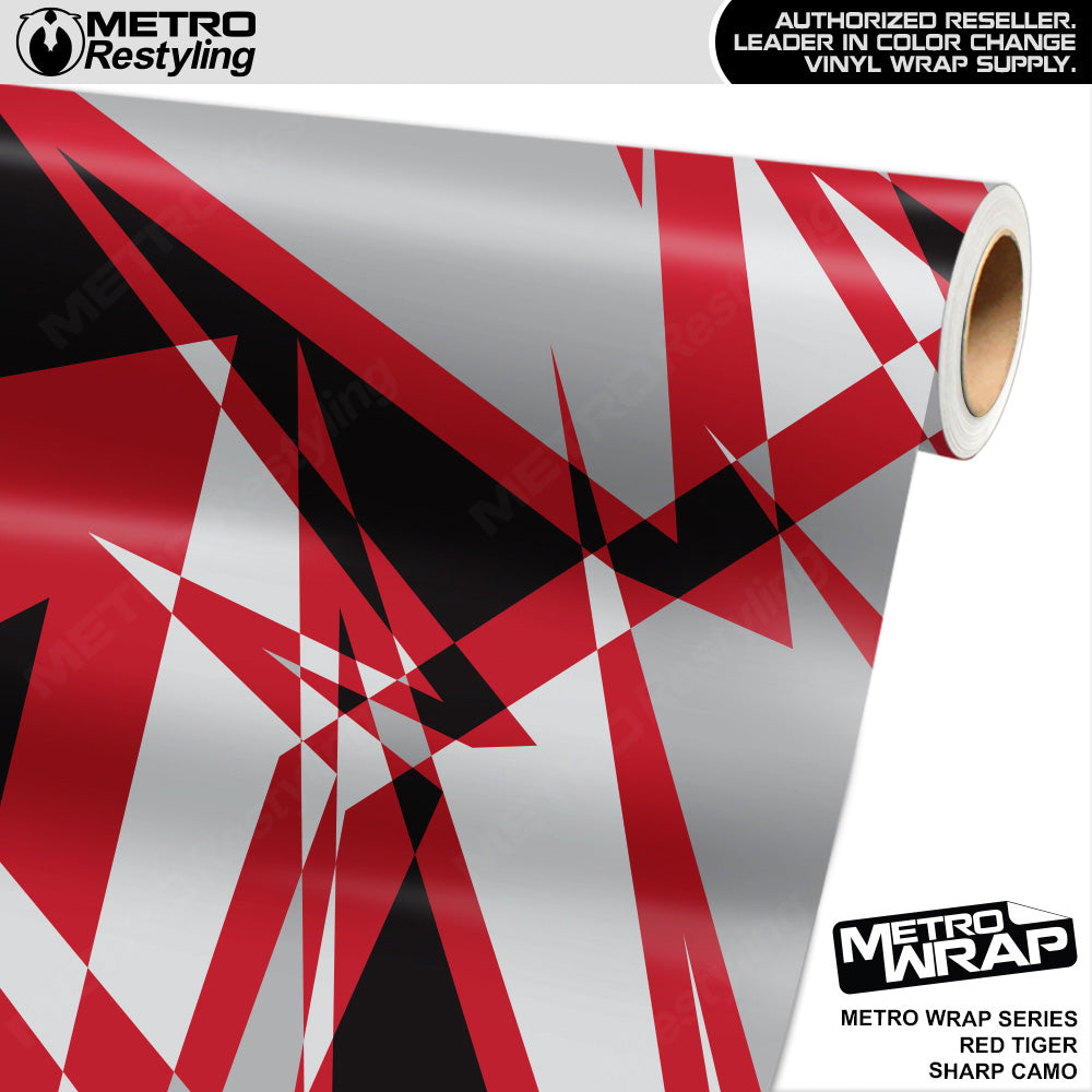 Metro Wrap Sharp Red Tiger Camouflage Vinyl Film