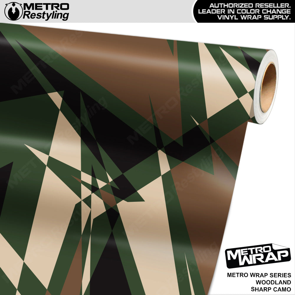 Metro Wrap Sharp Woodland Camouflage Vinyl Film