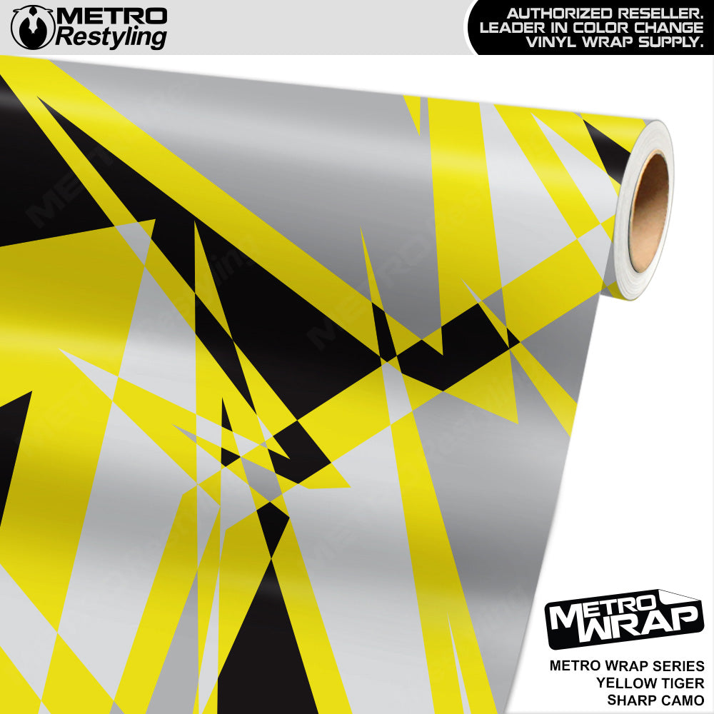 Metro Wrap Sharp Yellow Tiger Camouflage Vinyl Film