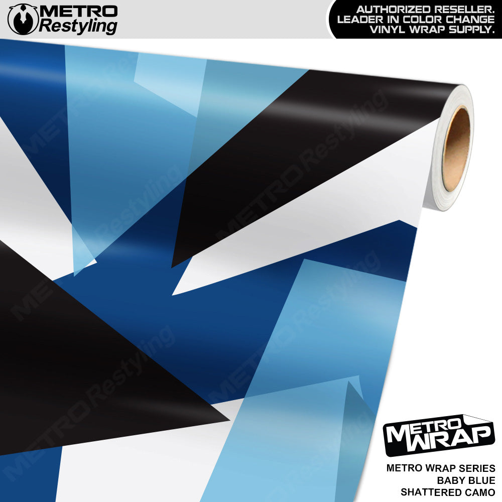 Metro Wrap Shattered Baby Blue Camouflage Vinyl Film