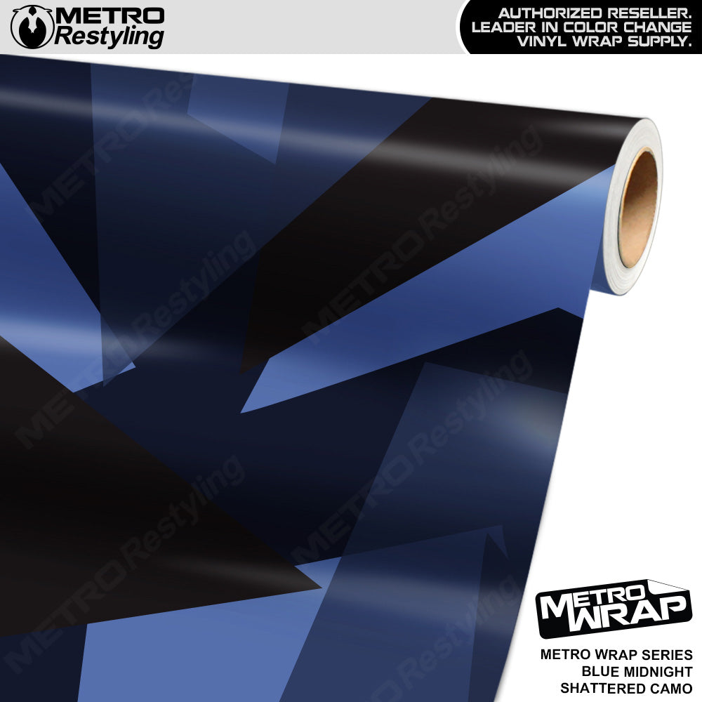 Metro Wrap Shattered Blue Midnight Camouflage Vinyl Film