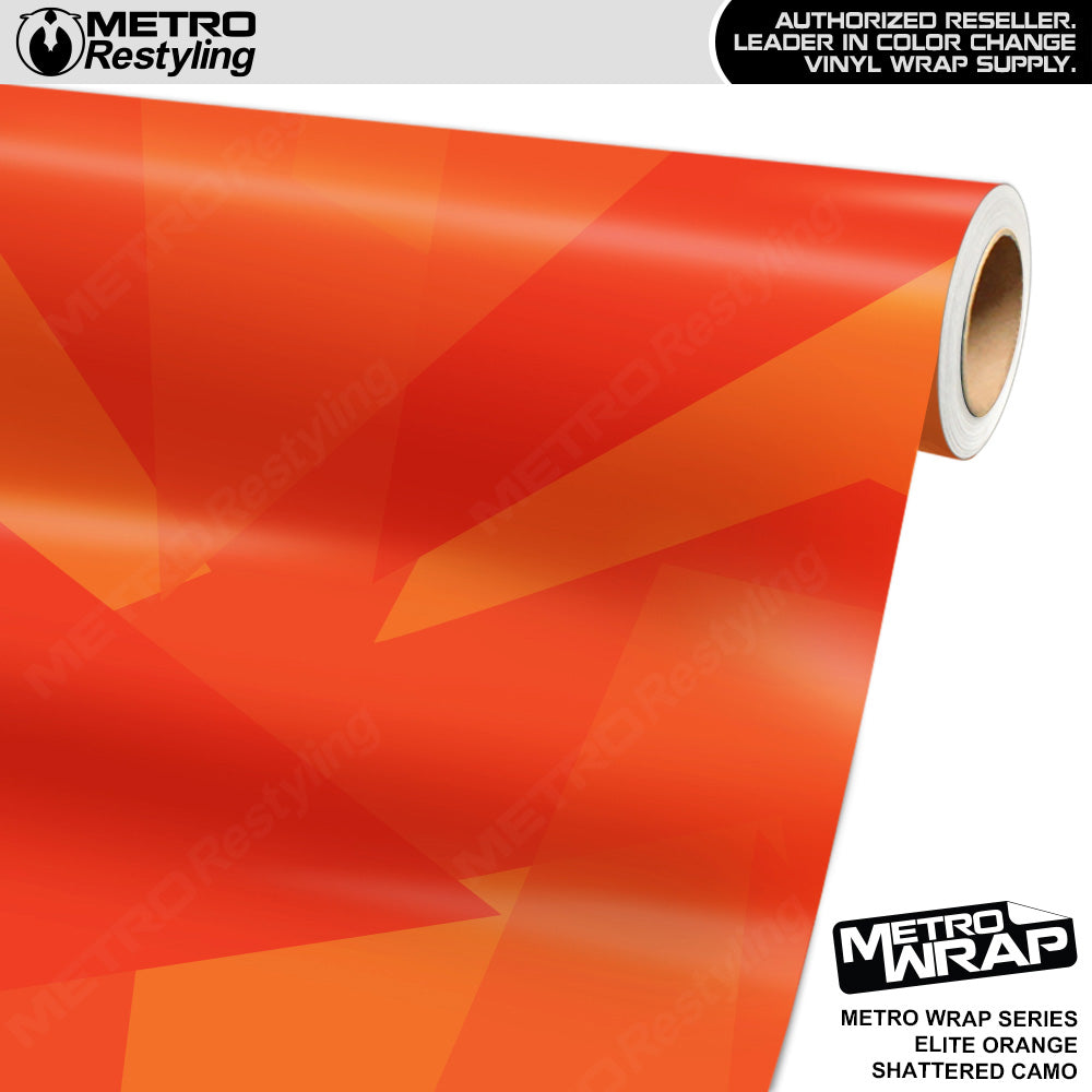 Metro Wrap Shattered Elite Orange Camouflage Vinyl Film