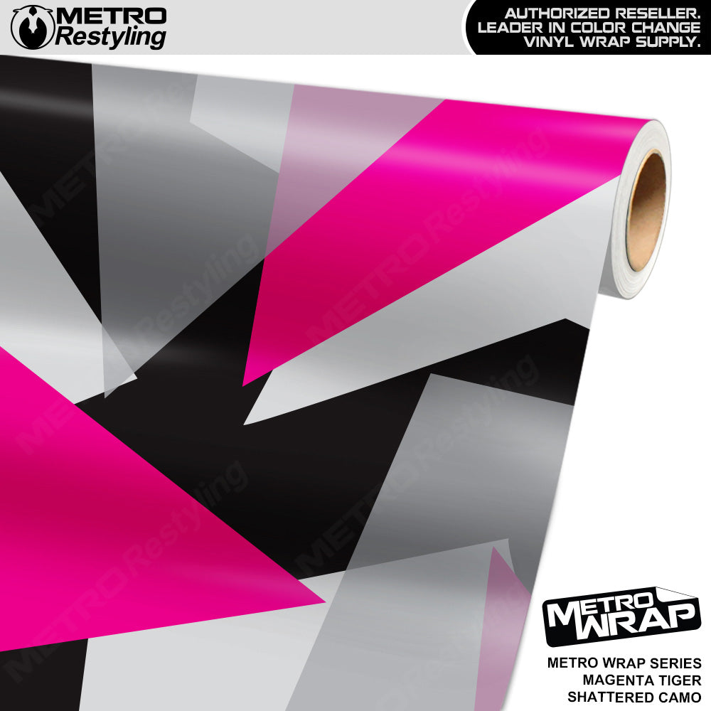 Metro Wrap Shattered Magenta Tiger Camouflage Vinyl Film