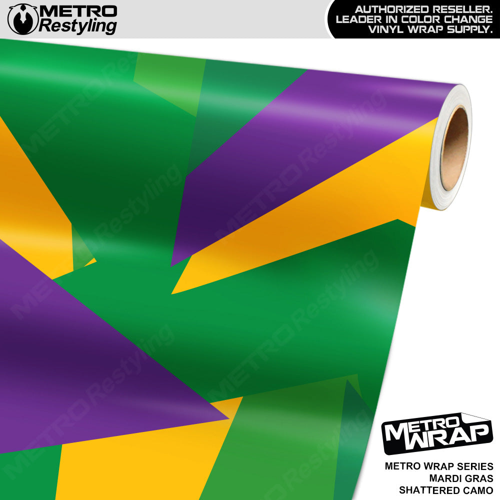 Metro Wrap Shattered Mardi Gras Camouflage Vinyl Film