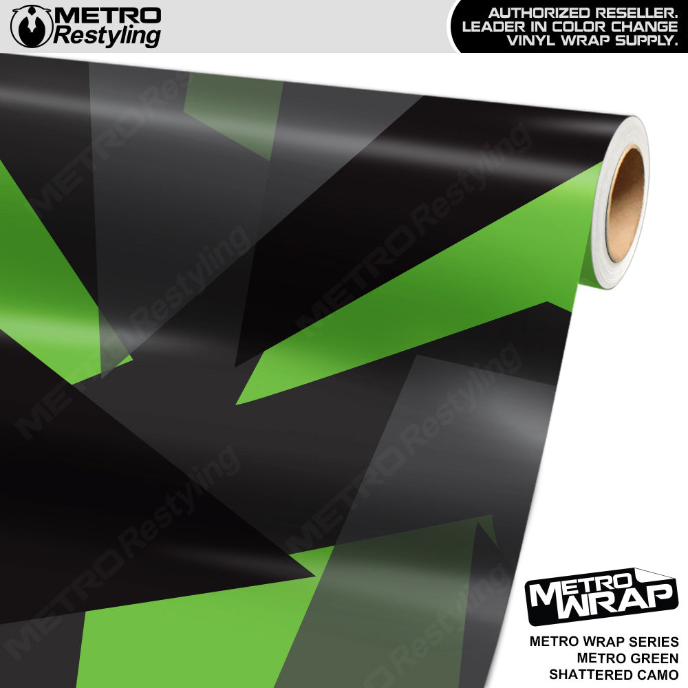 Metro Wrap Shattered Metro Green Camouflage Vinyl Film