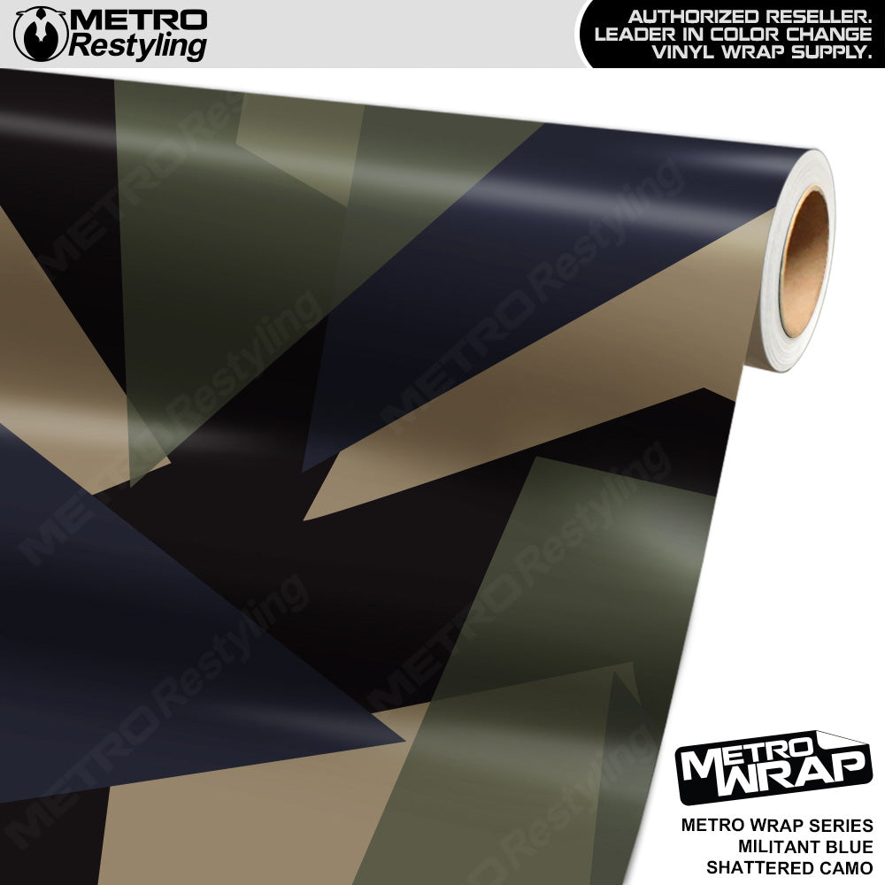 Metro Wrap Shattered Militant Blue Camouflage Vinyl Film