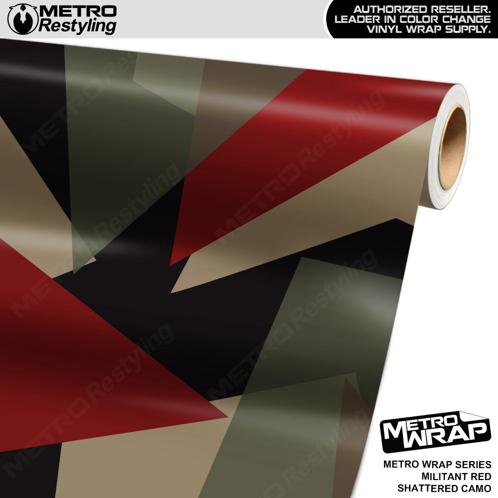 Metro Wrap Shattered Militant Red Camouflage Vinyl Film