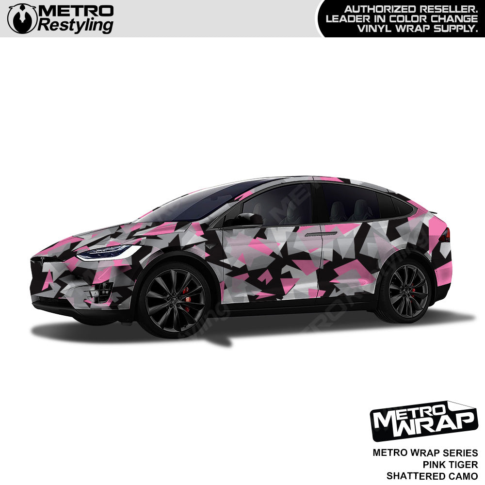 Metro Wrap Shattered Pink Tiger Camouflage Vinyl Film