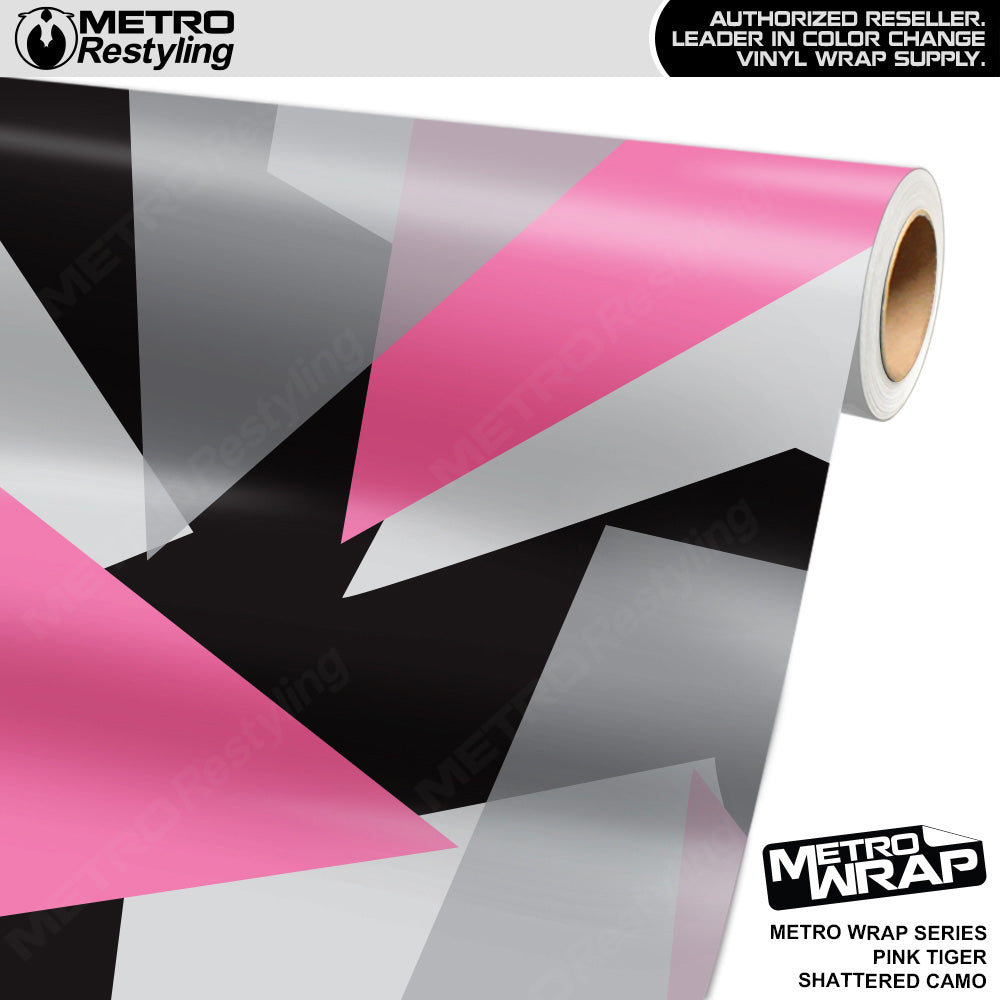 Metro Wrap Shattered Pink Tiger Camouflage Vinyl Film
