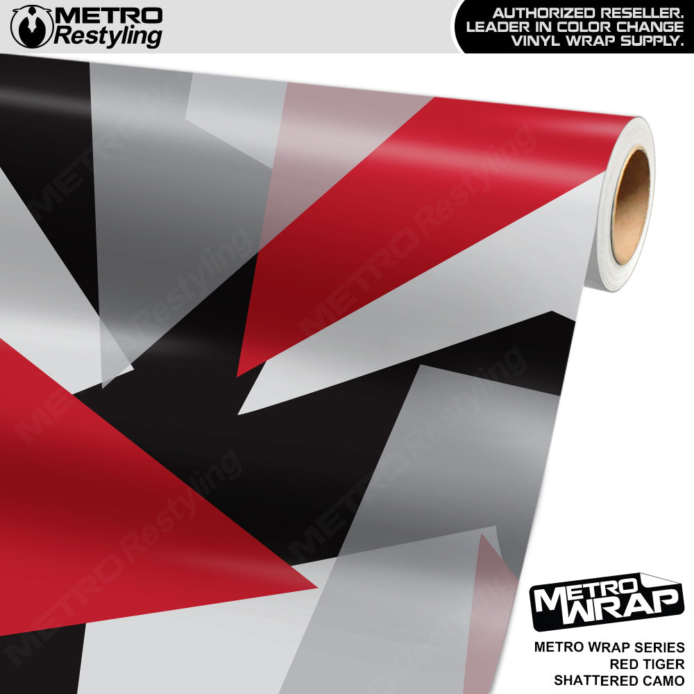 Metro Wrap Shattered Red Tiger Camouflage Vinyl Film