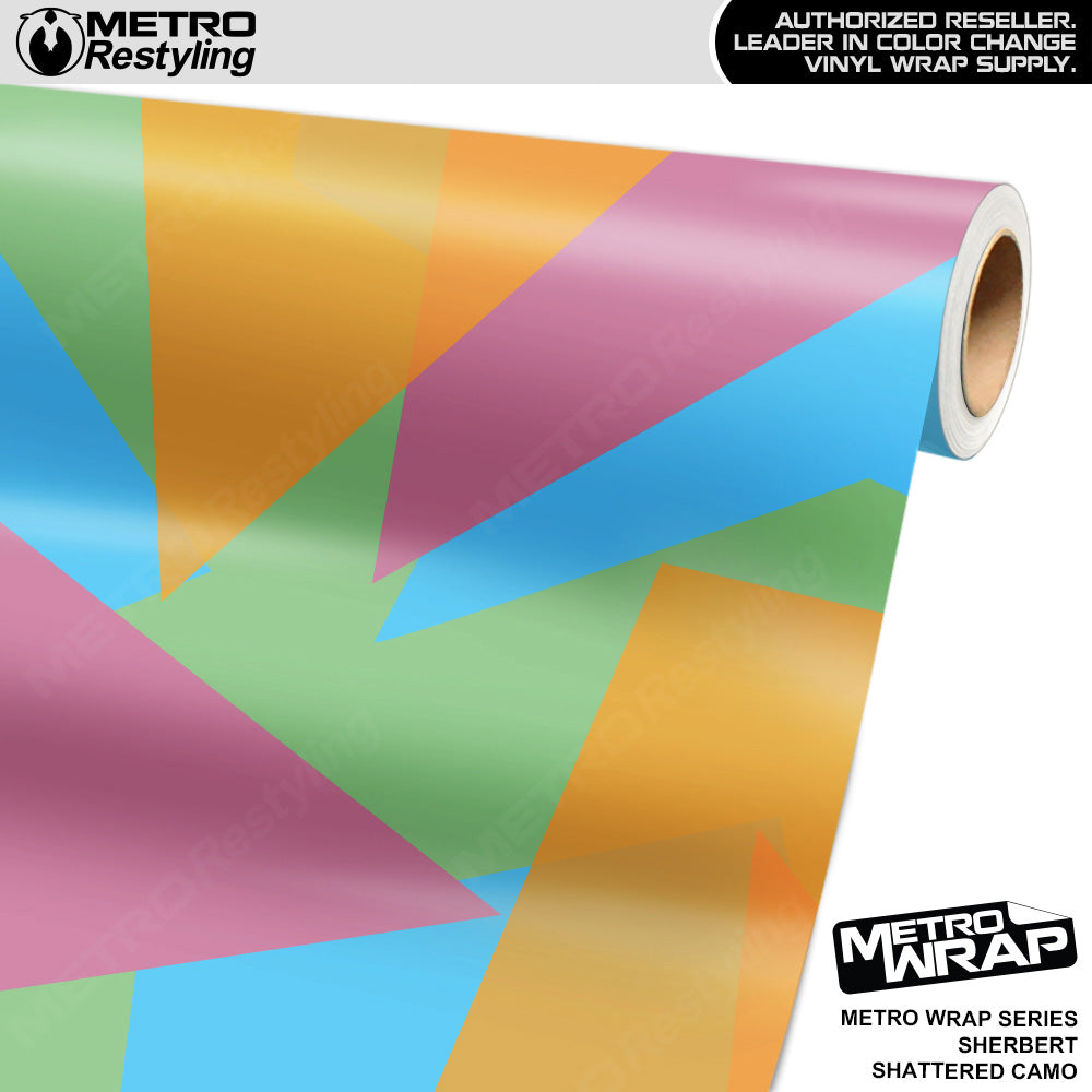 Metro Wrap Shattered Pistachio Camouflage Vinyl FilmMetro Wrap Shattered Sherbert Camouflage Vinyl Film